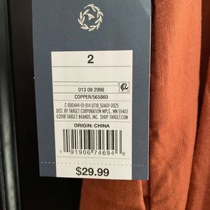 NWT. Copper Universal Thread sleeveless dress. XS.